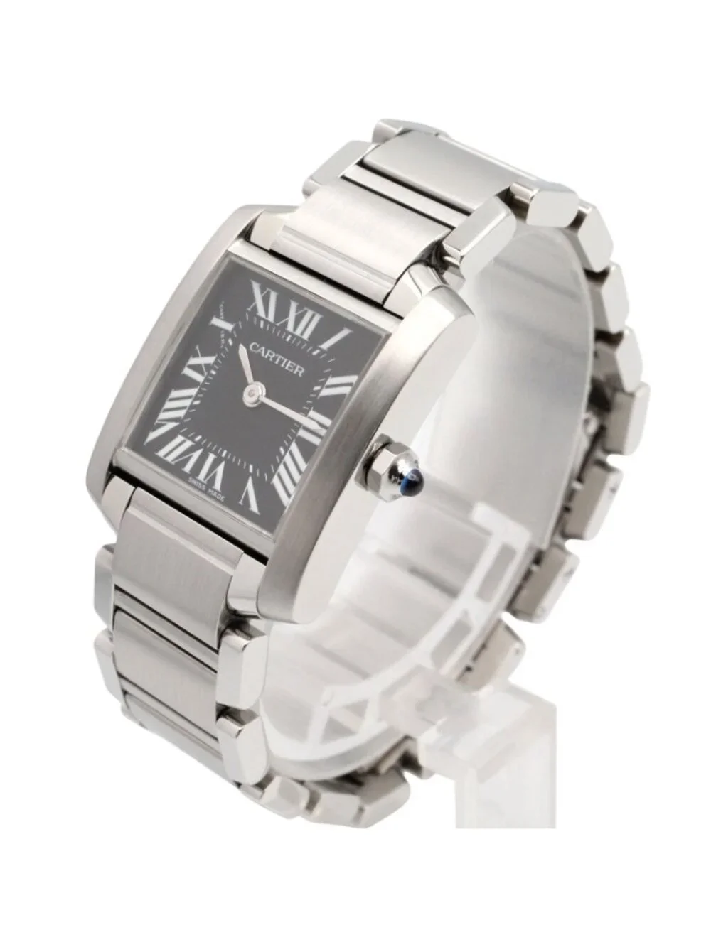 Cartier Watch Tank Francaise SM Black Stainless Steel